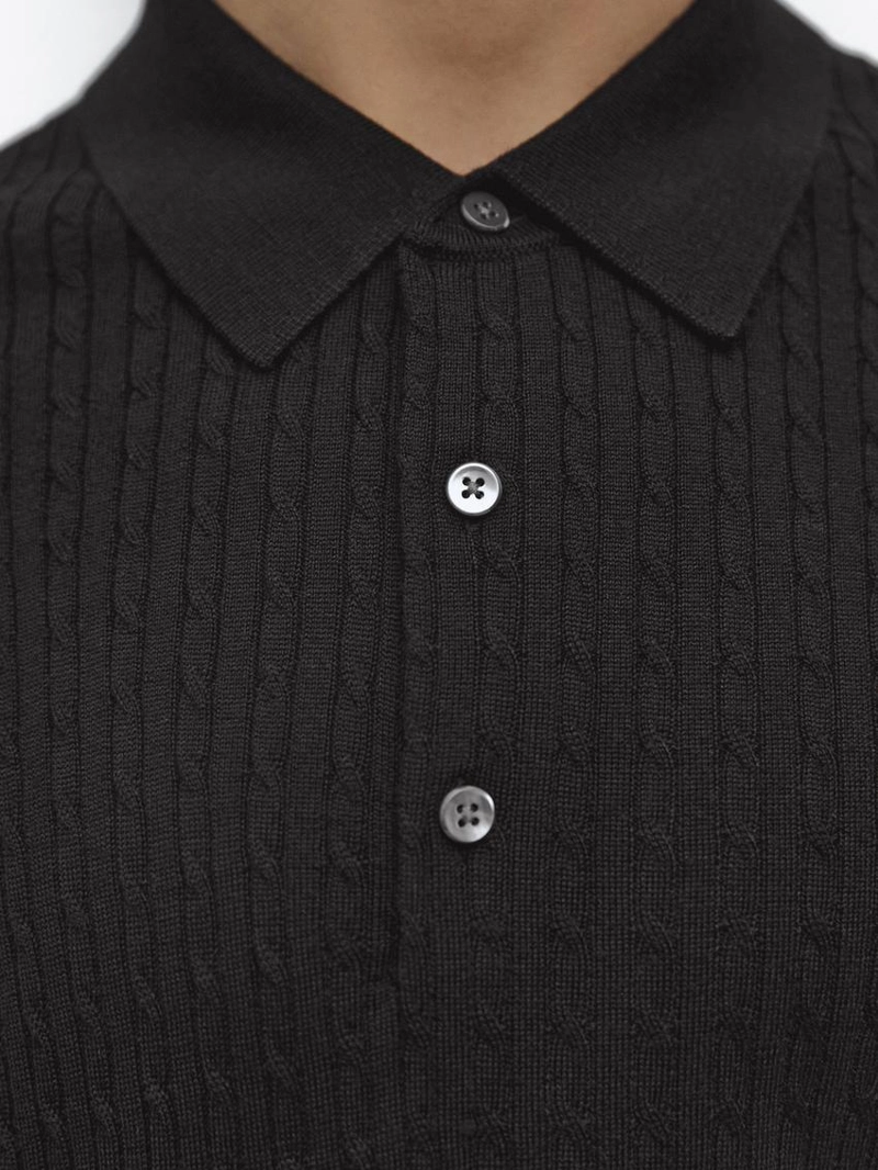 Свитер-поло из мериносовой шерсти