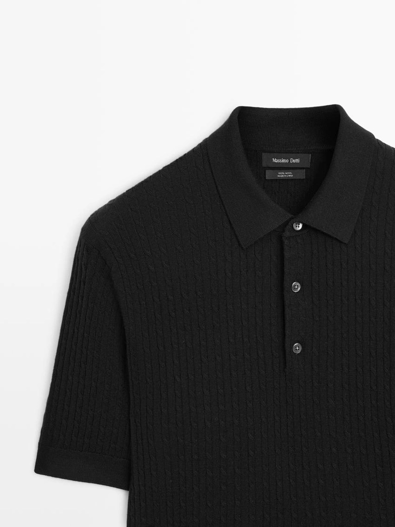 Свитер-поло из мериносовой шерсти