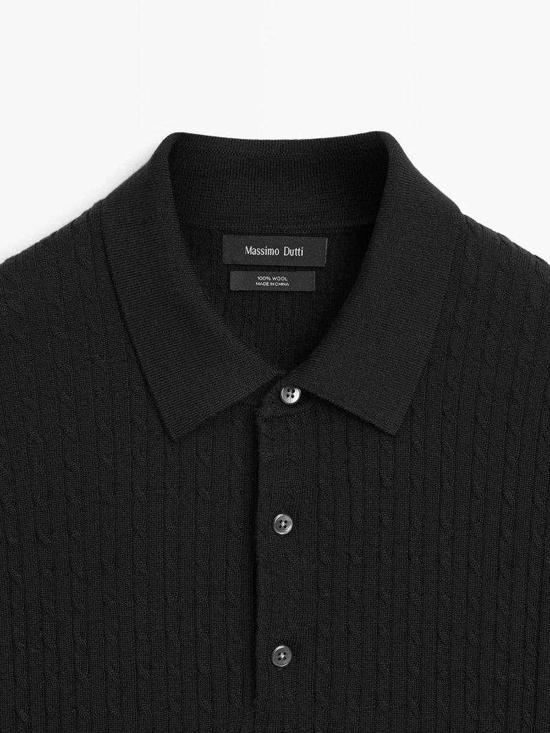 Свитер-поло из мериносовой шерсти