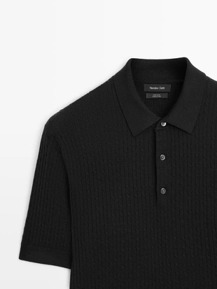 Свитер-поло из мериносовой шерсти- Заказать в России