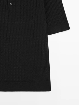 Свитер-поло из мериносовой шерсти- Заказать в России