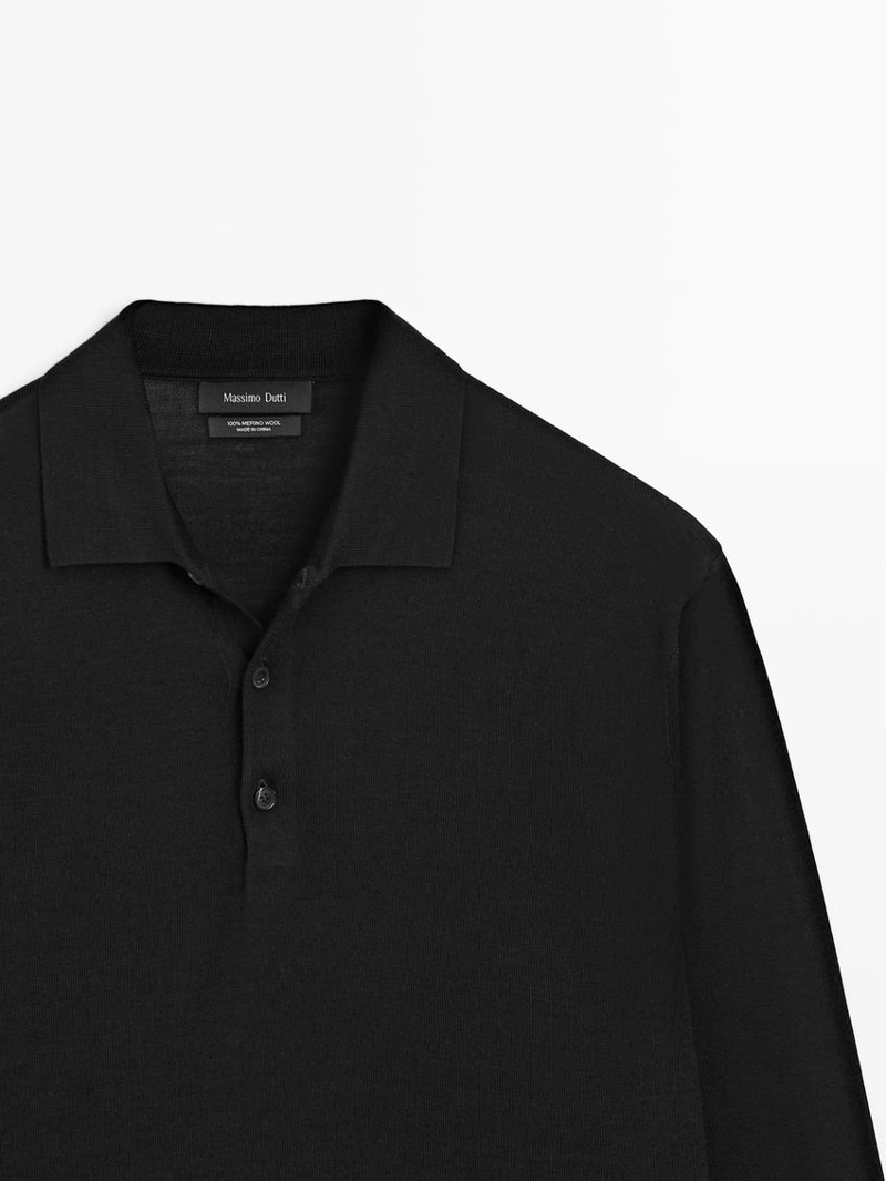 Свитер из шерсти с воротником-поло