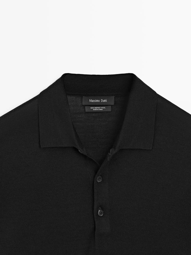 Свитер из шерсти с воротником-поло