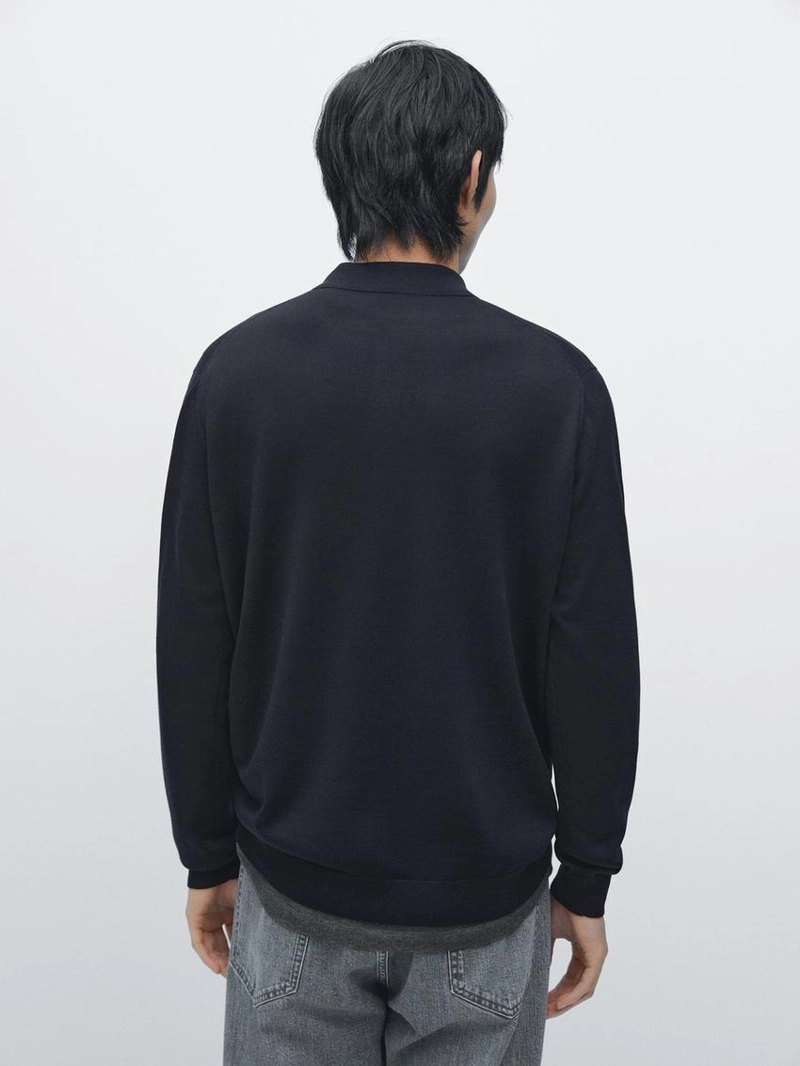 Джемпер из шерсти с воротником-поло