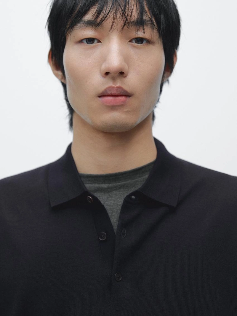 Джемпер из шерсти с воротником-поло