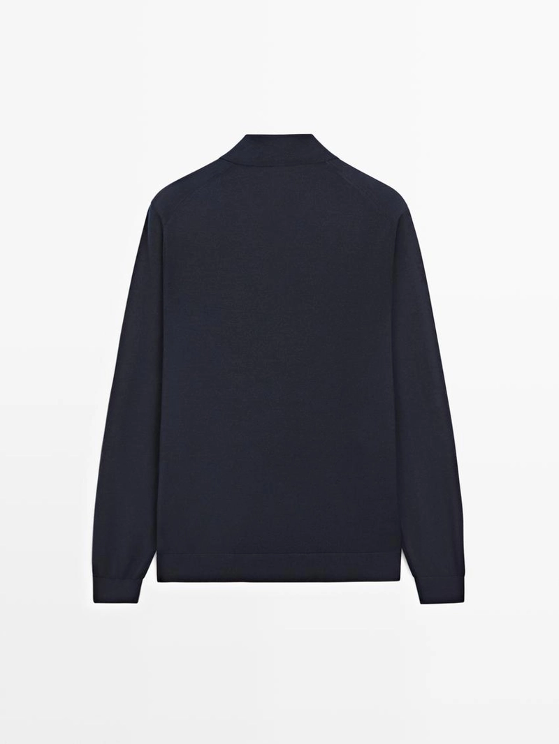 Джемпер из шерсти с воротником-поло