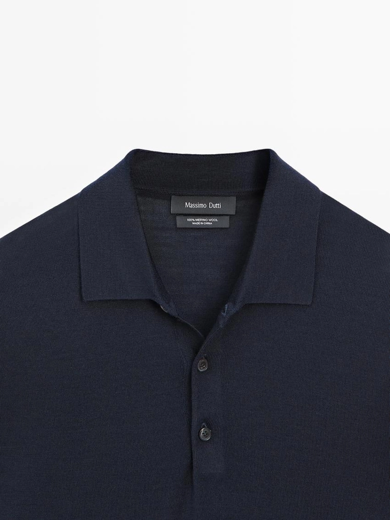 Джемпер из шерсти с воротником-поло