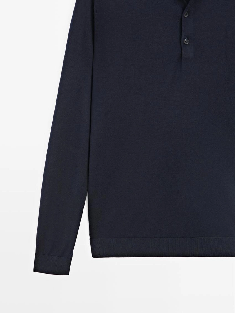 Джемпер из шерсти с воротником-поло