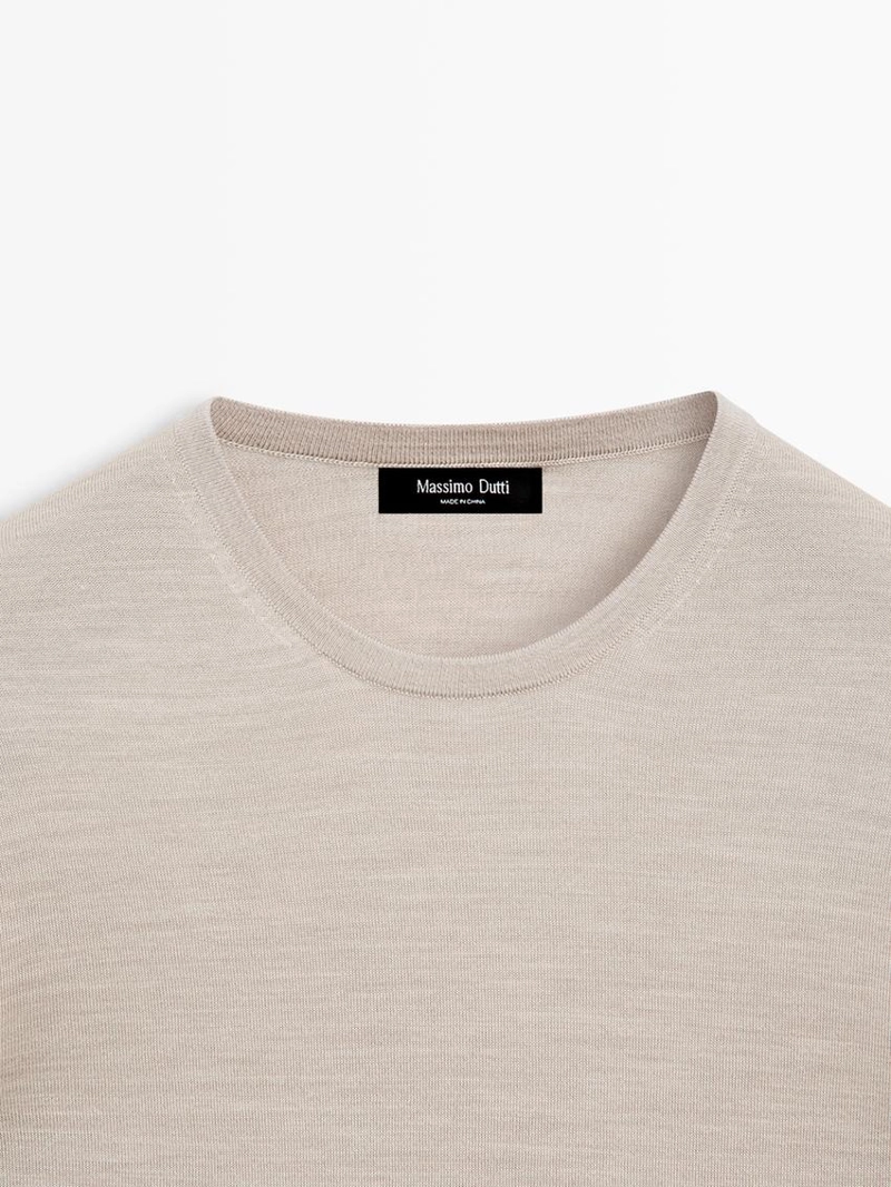 Вязанная футболка из шерсти и лайокелла