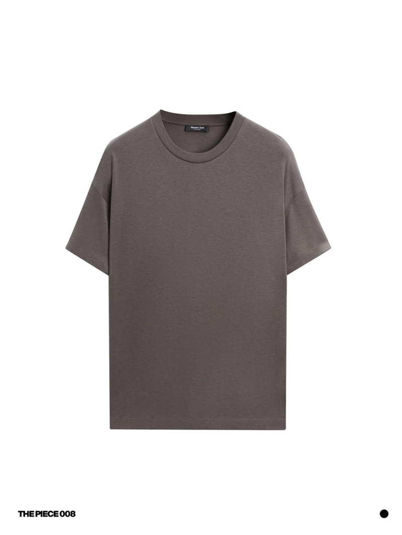 Футболка свободного кроя из хлопкового микса с коротким рукавом