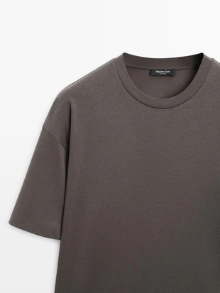 Футболка свободного кроя из хлопкового микса с коротким рукавом- Заказать в России