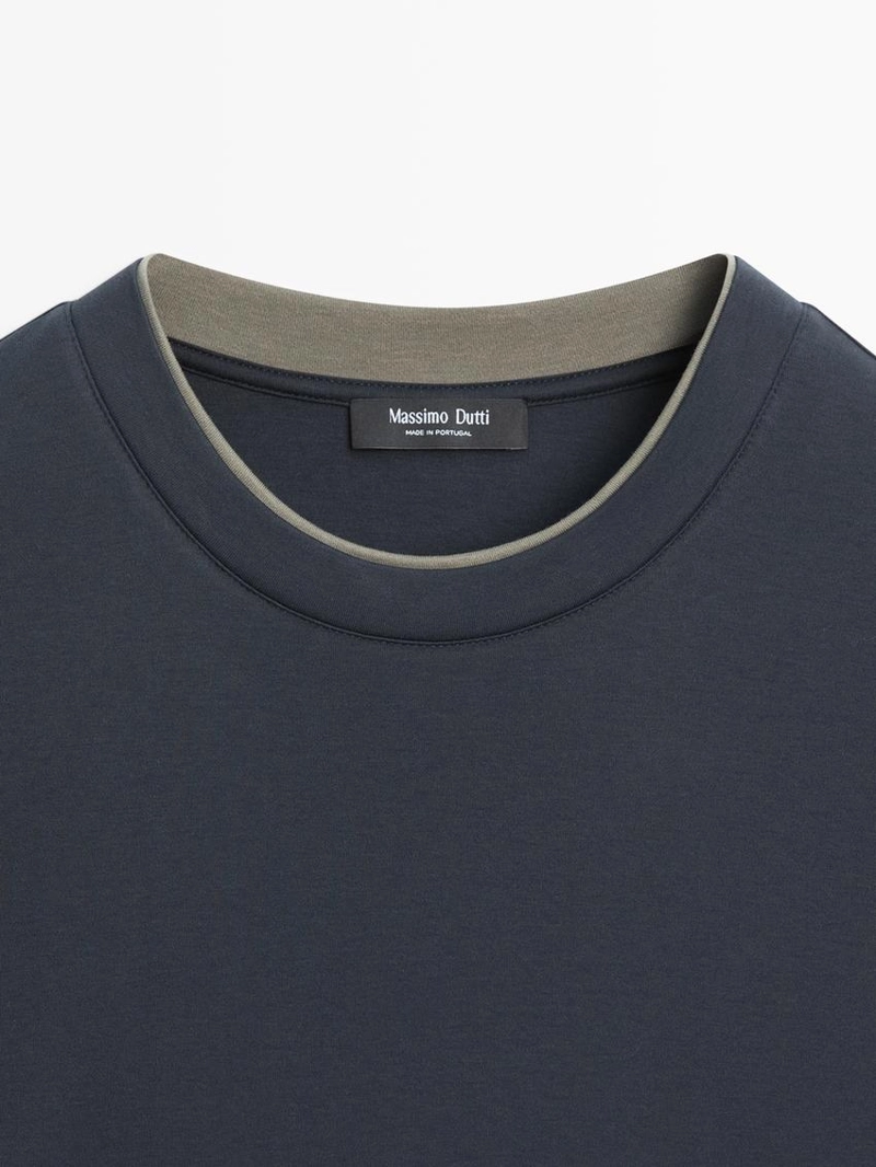 Футболка из 100% хлопка с контрастным воротником