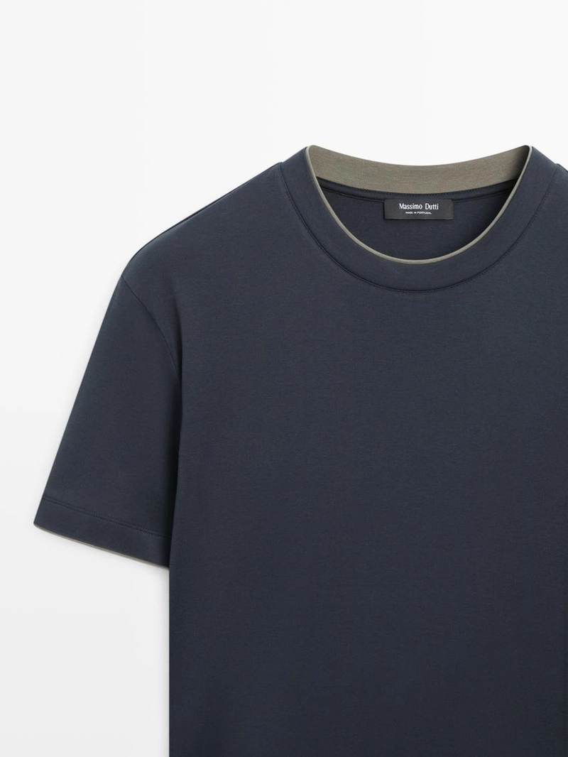 Футболка из 100% хлопка с контрастным воротником