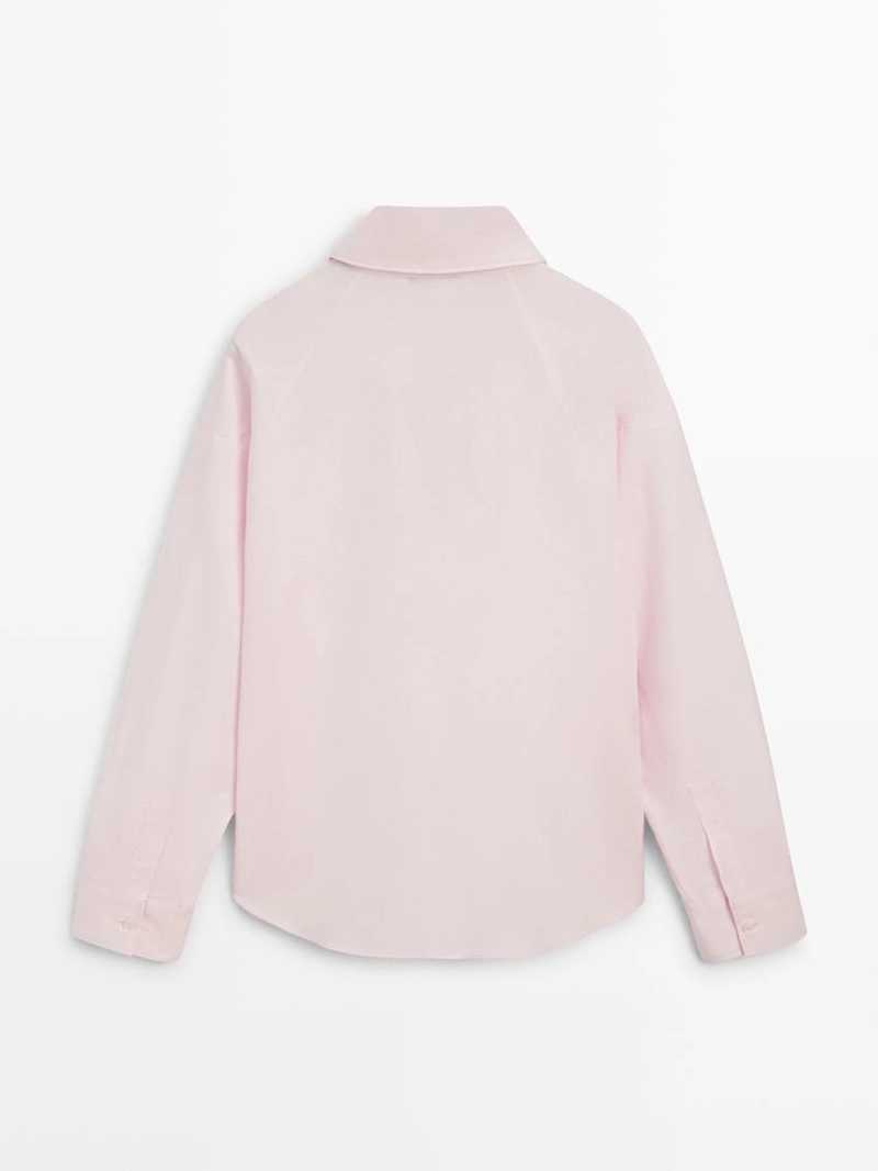 Рубашка из хлопкового поплина с деталями линий