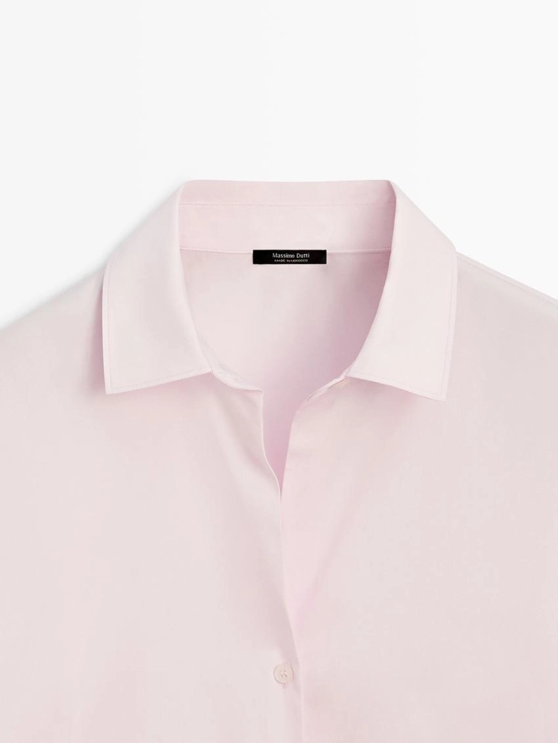 Рубашка из хлопкового поплина с деталями линий