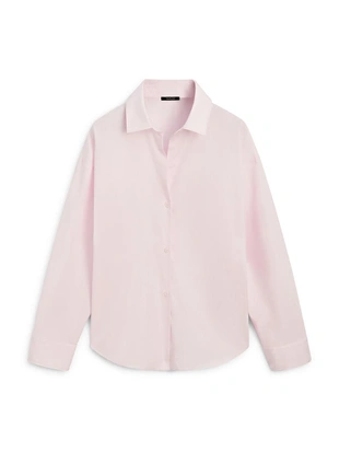 Рубашка из хлопкового поплина с деталями линий- Заказать в России