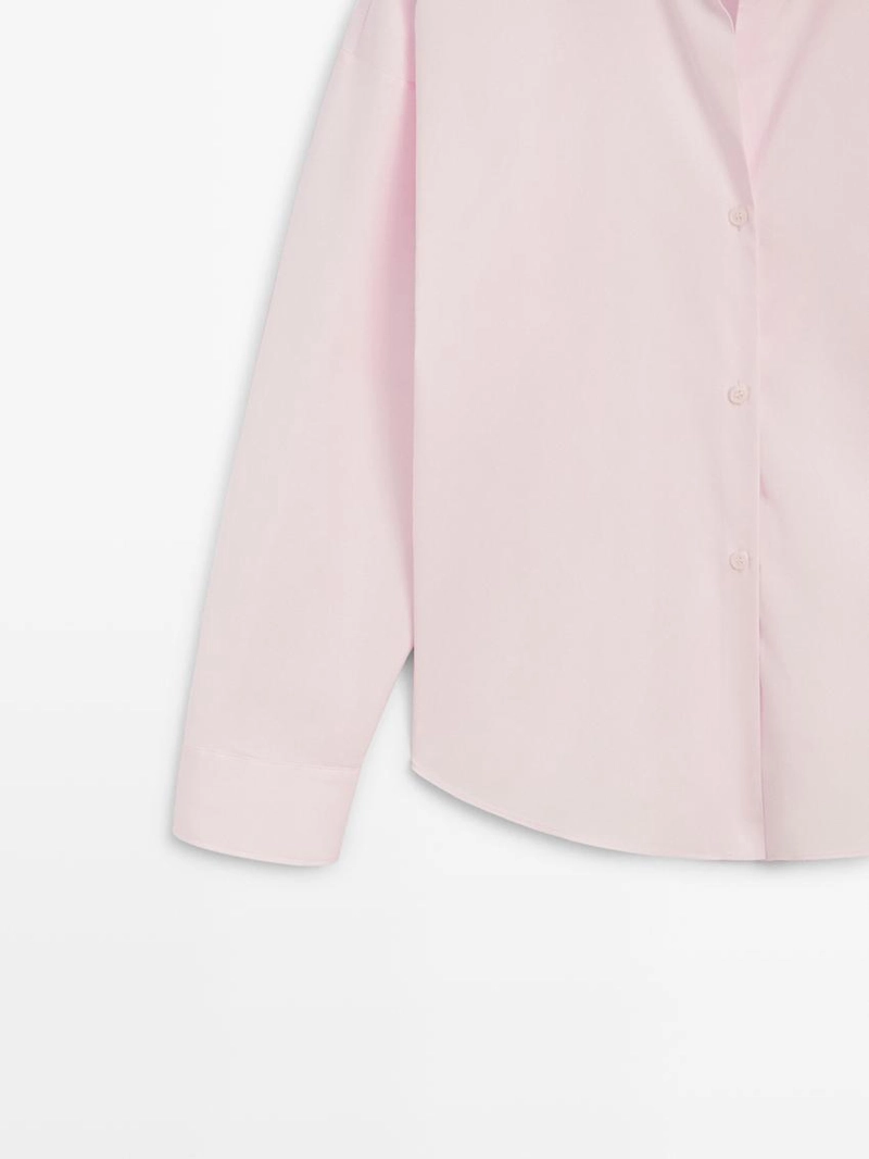 Рубашка из хлопкового поплина с деталями линий