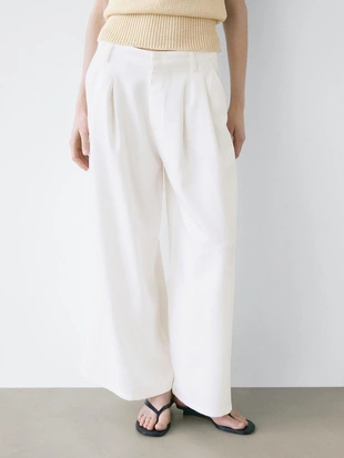 Широкие брюки с защипами- Заказать в России