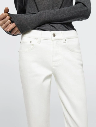 Джинсы с завышенной посадкой и укороченные брючины- Заказать в России