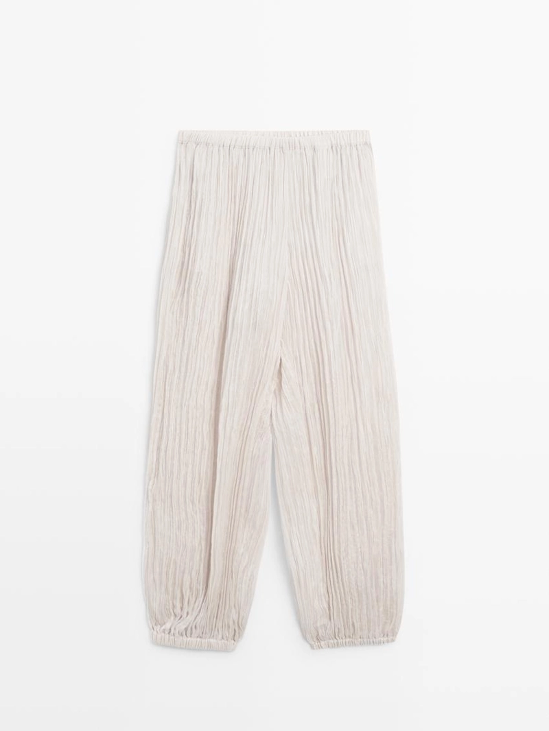 Брюки-саруэль с деталями в складку