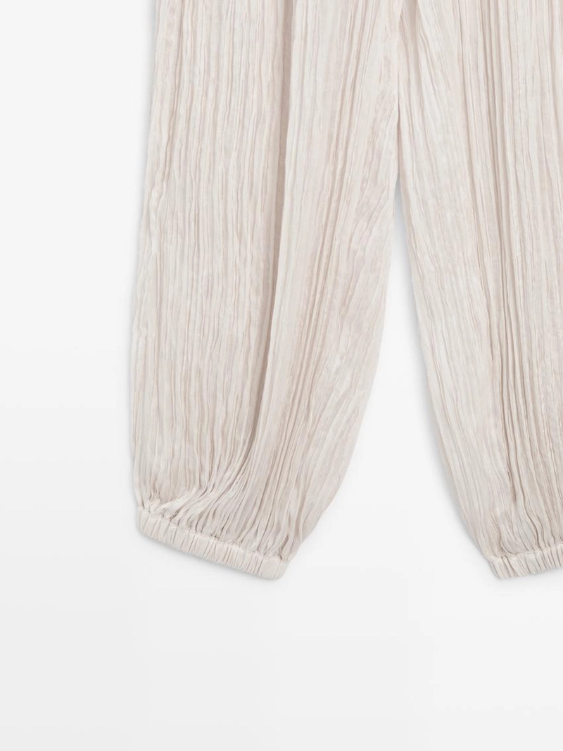 Брюки-саруэль с деталями в складку