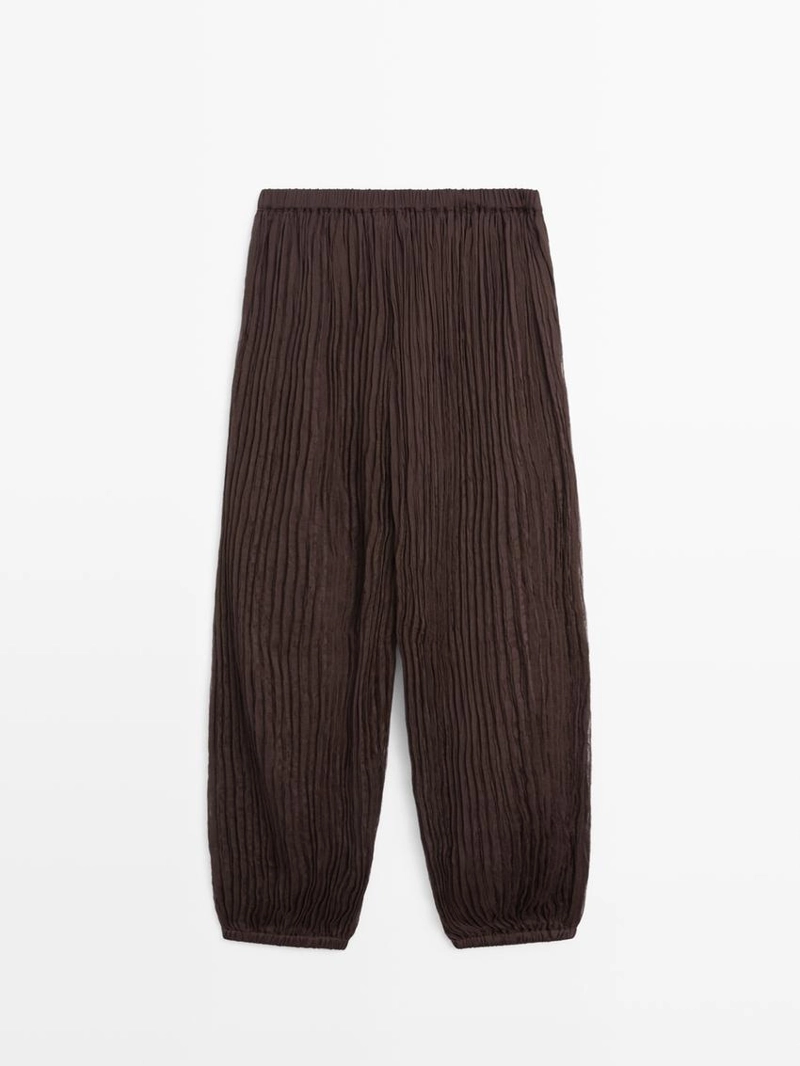 Брюки саруэль с деталями в складку