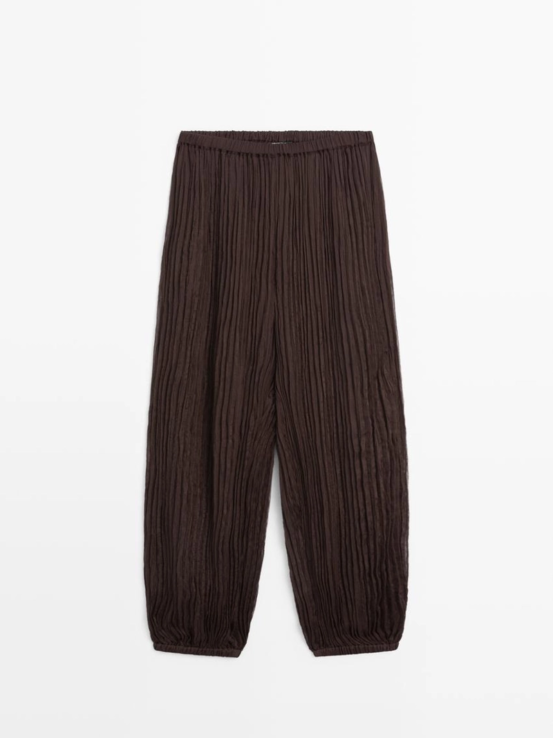 Брюки саруэль с деталями в складку