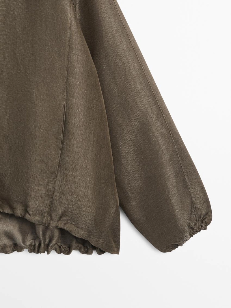 Куртка-бомбер из льна и шелка