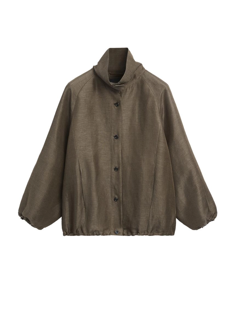 Куртка-бомбер из льна и шелка