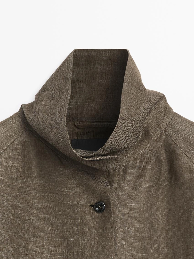 Куртка-бомбер из льна и шелка