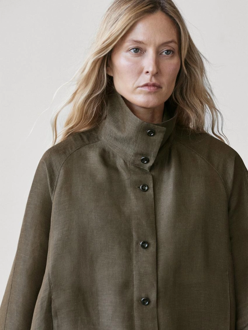 Куртка-бомбер из льна и шелка