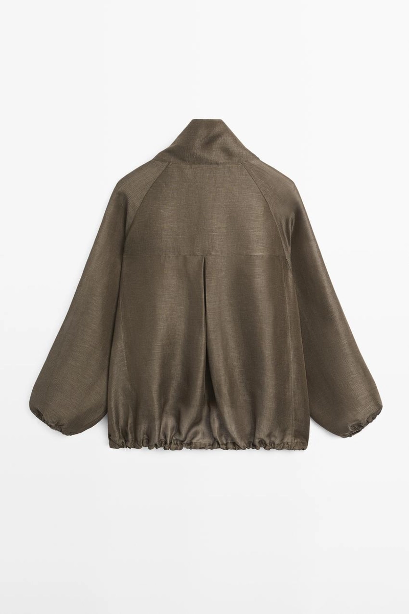 Куртка-бомбер из льна и шелка