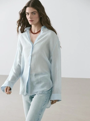 Рубашка с рубашечным воротником- Заказать в России