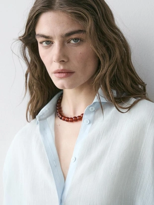 Рубашка с рубашечным воротником- Заказать в России