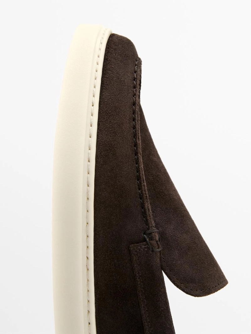 Мокасины из разделочной кожи с мокасинами на мыске