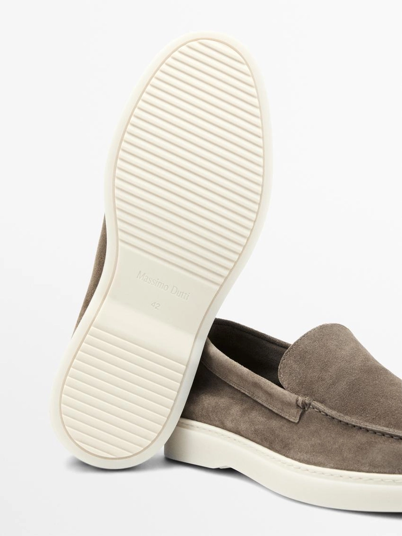 Мокасины из разделанной кожи с мокасинным носком