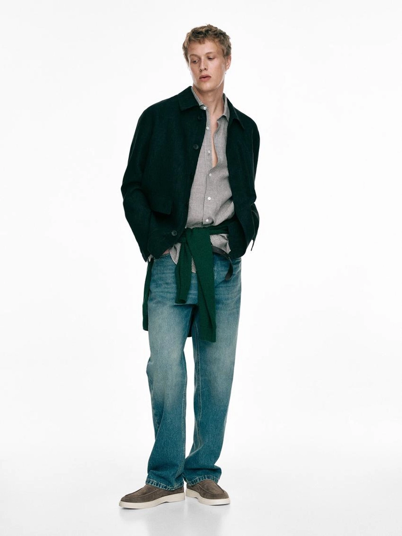 Мокасины из разделанной кожи с мокасинным носком