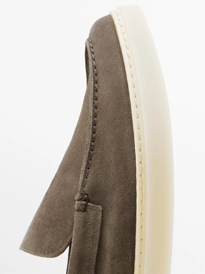 Мокасины из разделанной кожи с мокасинным носком