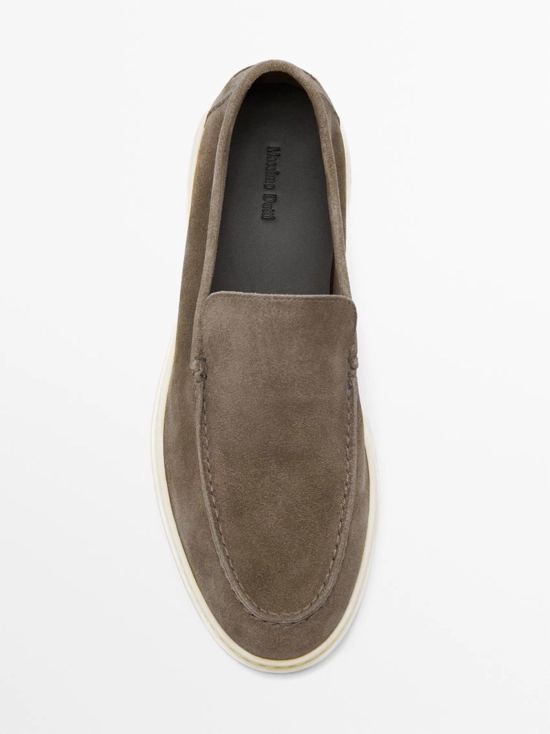 Мокасины из разделанной кожи с мокасинным носком