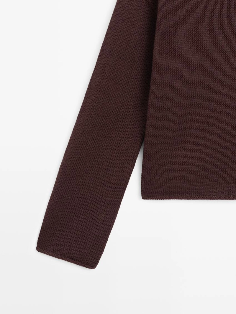 Джемпер из хлопка и льна с карманом