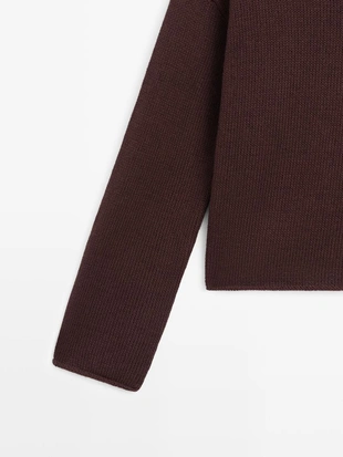 Джемпер из хлопка и льна с карманом- Заказать в России