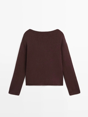 Джемпер из хлопка и льна с карманом- Заказать в России