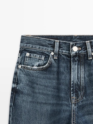 Купить Massimo Dutti Джинсы с прямыми брючинами на высокой талии