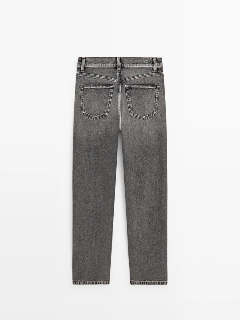 Джинсы прямого кроя с высокой посадкой