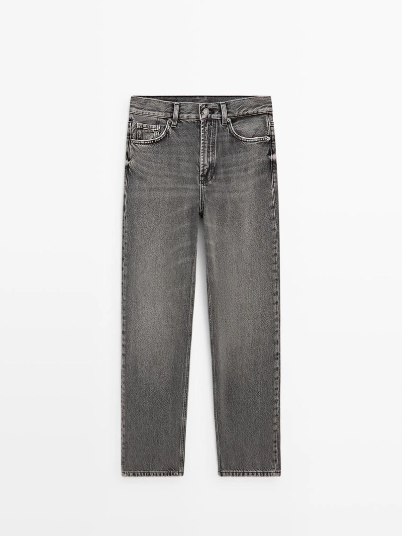 Джинсы прямого кроя с высокой посадкой