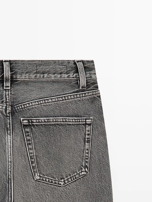 CHARCOAL | 5039/939/801 - Massimo Dutti Джинсы прямого кроя с высокой посадкой