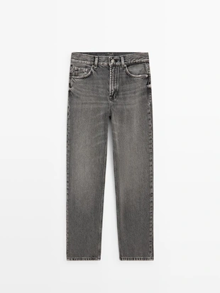 Джинсы прямого кроя с высокой посадкой- Заказать в России