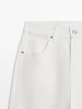 Джинсы с высокой посадкой и широкими штанинами- Заказать в России