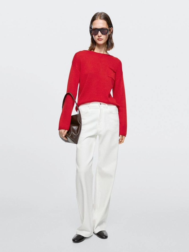 Джинсы с высокой посадкой и широкими штанинами