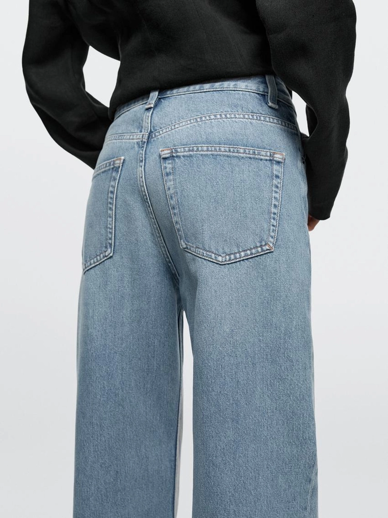 Джинсы с высокой посадкой и широкими штанинами